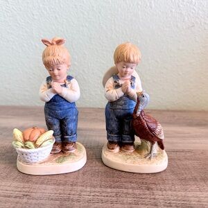 Vintage Homco Denim Days Figurine #1506 “Time For Thanks”1985